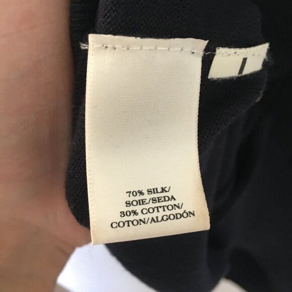 Ann Taylor Womens Black Silk Blend Short Sleeve Cardigan Sweater Small - Picture 3 of 5